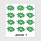Sticker Funky Green Irish Kisses Saint Patrick's Day (Feuille)