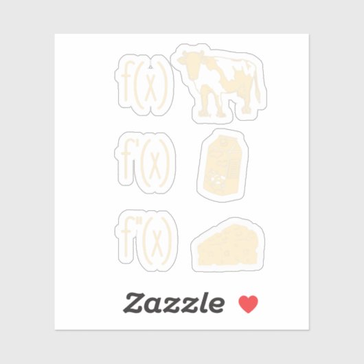 Sticker Funky Math Enseignant Art Pour Femmes Vache Lait F (Feuille)