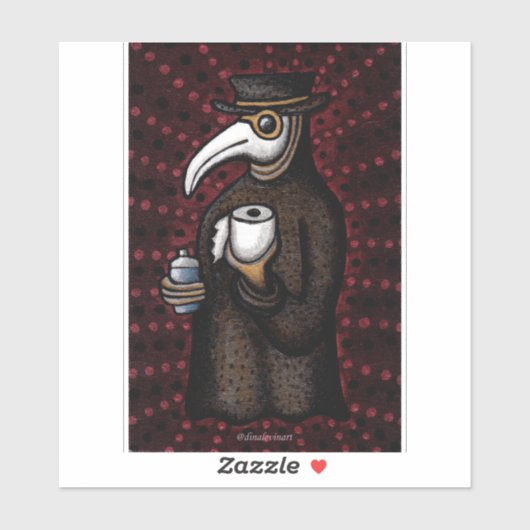 Sticker Funky Plague Doctor avec papier toilette (Feuille)