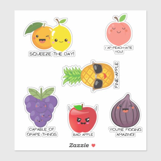 Sticker Funky pun de fruits nourriture ordinateur portable (Feuille)