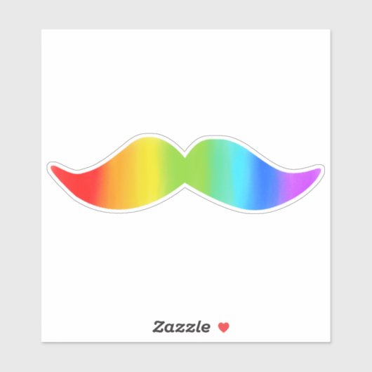 Sticker Funky Rainbow Mustache (Feuille)