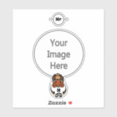 Sticker Funky Tortoise Chilling Monogramme (Feuille)