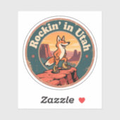 Sticker Funky Vintage Utah Coyote Randonnée Boots Retro (Feuille)