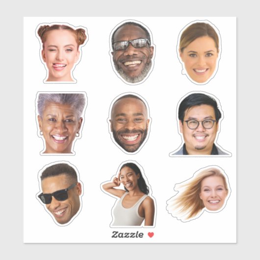 Sticker Funny 9 Photo Coworkers Custom Cut Vinyl (Feuille)