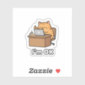 Sticker Funny AI Cat Meme (Feuille)