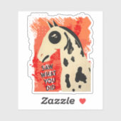 Sticker Funny art horse snarky side eye custom text (Feuille)