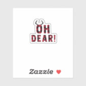 Sticker Funny Attitude Oh Dear Plaid Deer Creative Design (Feuille)