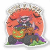 Sticker Funny Axolotl Vampire Halloween Monster Truck (Devant)