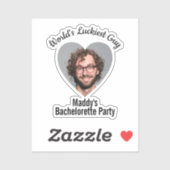 Sticker Funny Bachelorette Party Groom's visage individuel (Feuille)