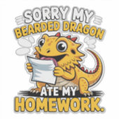 Sticker Funny Bearded Dragon Cute Reptile Lover Gift (Devant)