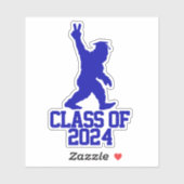 Sticker Funny Bigfoot Class of 2024 - Graduation 2024 (Feuille)