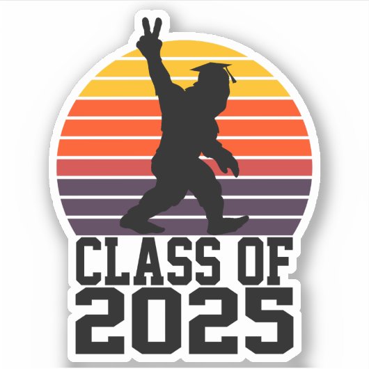 Sticker Funny Bigfoot Classe de 2025 - Graduation 2025 (Devant)