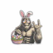 Sticker Funny Bigfoot Easter Egg Rock Sasquatch Easter Day (Devant)