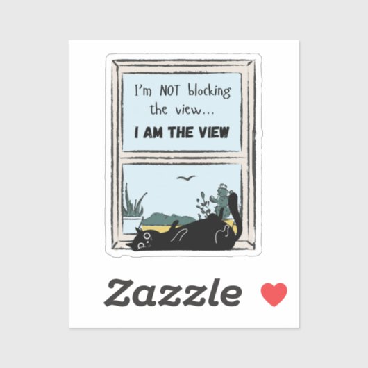 Sticker Funny Black Cat, je suis la vue (Feuille)