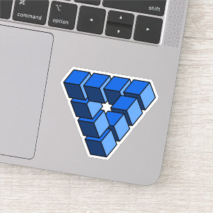 Sticker Funny Blue Black Toy Blocks Triangle Art