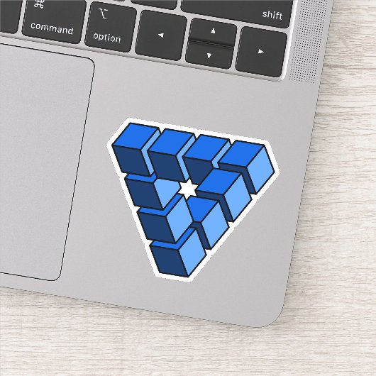 Sticker Funny Blue Black Toy Blocks Triangle Art (Détail)