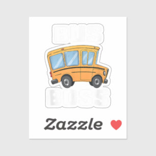 Sticker Funny Bus Boss School Bus Driver