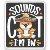 Sticker Funny Cat Cinco De Mayo Don Sombrero Tacos Lover (Recto)