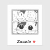 Sticker Funny Cat Design (Feuille)