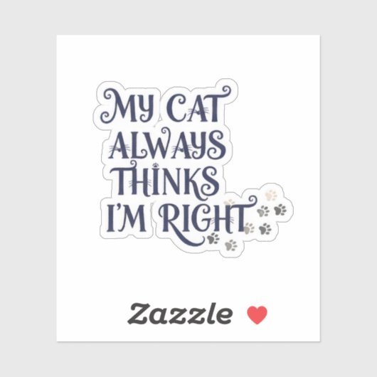 Sticker Funny Cat Text (Feuille)