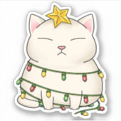Sticker Funny Chat Arbre de Noël (Devant)