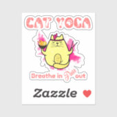 Sticker Funny Chat Yoga (Feuille)