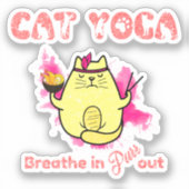 Sticker Funny Chat Yoga (Recto)