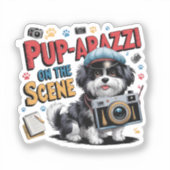 Sticker Funny Chien Photographe Design (Recto)