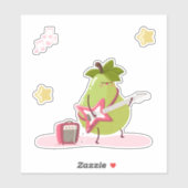 Sticker Funny children's illustration of a rock pear (Feuille)