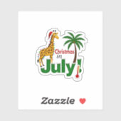 Sticker Funny Christmas in July Shirt Santa Giraffe Palm T (Feuille)