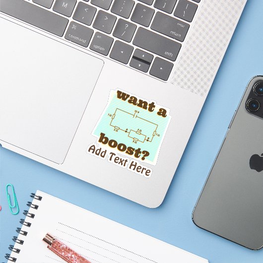 Sticker Funny Circuit Engineer Wanna Boost Ajouter un Cool (Ordinateur portable avec iPhone)