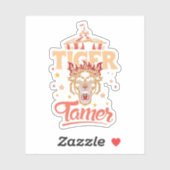 Sticker Funny Circus Tiger Tamer Big Cat. Perfect design f (Feuille)