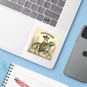 Sticker Funny cowboy grenouille équitation freaky cheval p (Ordinateur portable avec iPhone)