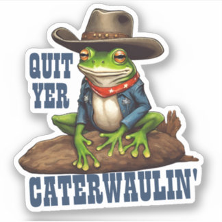 Sticker Funny cowboy grenouille western caterwaulin person