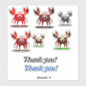 Sticker Funny crabs et Thank you (Feuille)