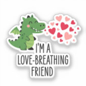 Sticker Funny Cute Love Breathing Dragon Friend (Recto)