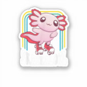 Sticker Funny Disco Roller Skate Axolotl Cute Salamander (Recto)