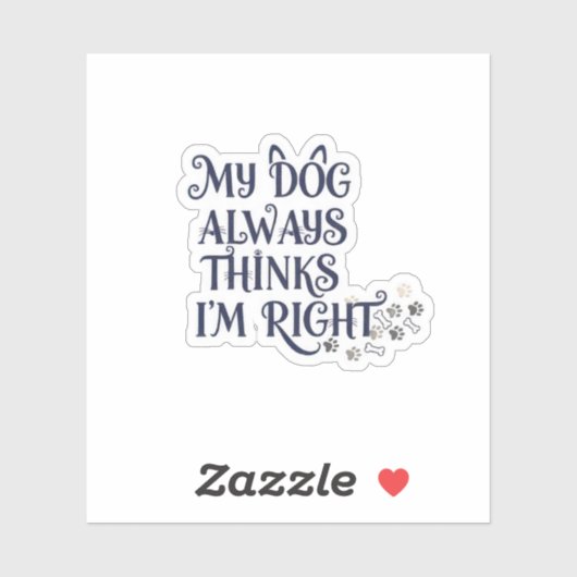 Sticker Funny Dog Text (Feuille)