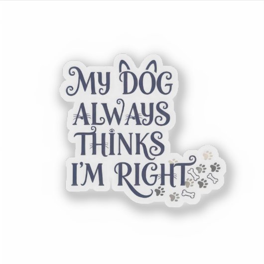 Sticker Funny Dog Text (Devant)