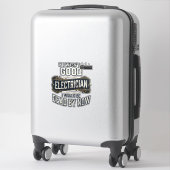 Sticker Funny Electrician Vintage Engraving Quote Design (Sur valise)