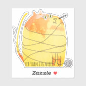 Sticker Funny Fat jeu avec fil tricot crochet (Feuille)