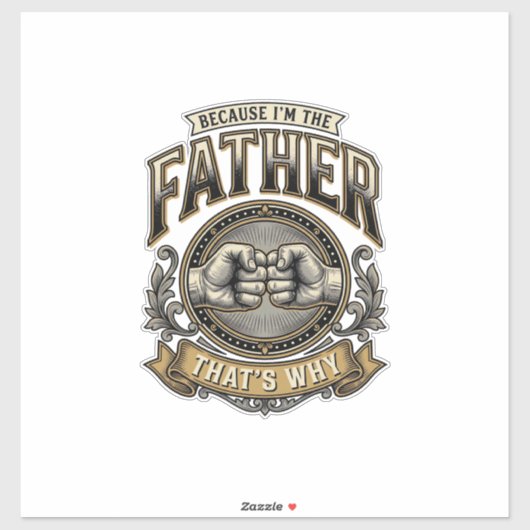 Sticker Funny Father Fist Bump Vintage Engraving Shirt Des (Feuille)