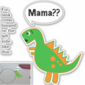 Sticker Funny Fossil Dacal de combustible Baby Dino face à (Devant)