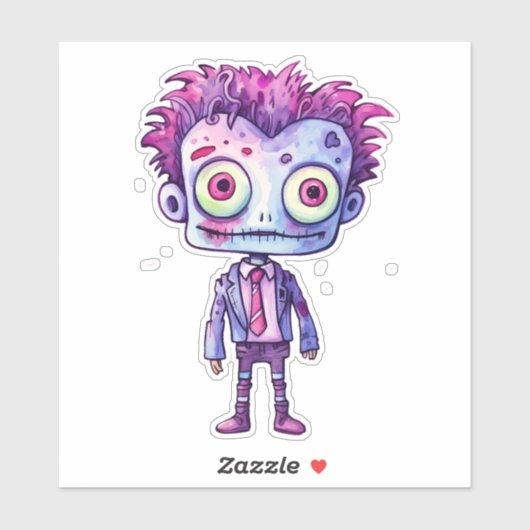 Sticker Funny Frankenstein Monster Halloween Fun (Feuille)