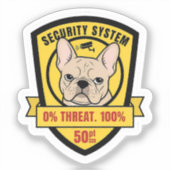 Sticker Funny Frenchie Security System Judgment Dog Mom Gi (Recto)