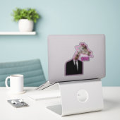 Sticker Funny Giraffe (Ordinateur portable sur le bureau)