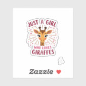 Sticker Funny Giraffe Design For Women Girls Safari Giraff (Feuille)