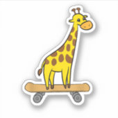 Sticker Funny Giraffe Lover Giraffe Skateboard (Devant)