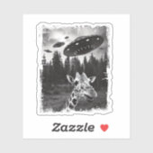 Sticker Funny Giraffe UFO Zoo animal Weird meme Graphisme (Feuille)