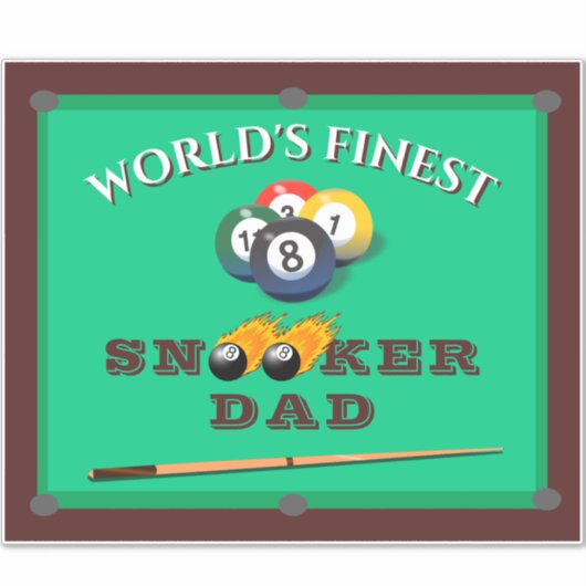 Sticker Funny Green Pool Table Snooker Papa Fête des pères (Devant)